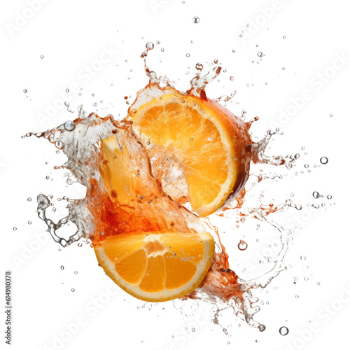 Valokuva orange and water splash