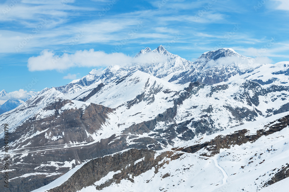Idyllic panorama landscape of Swiss mountain, Viewed from Gornergrat