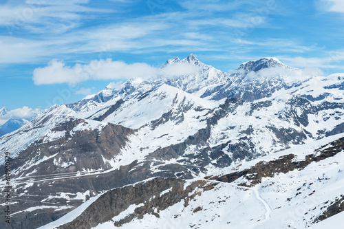 Idyllic panorama landscape of Swiss mountain  Viewed from Gornergrat