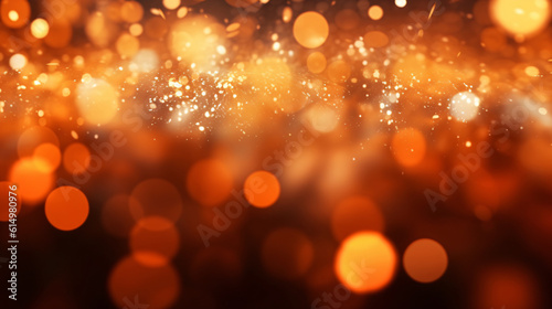 Background illustration of orange blurred lights  christmas background with bokeh 