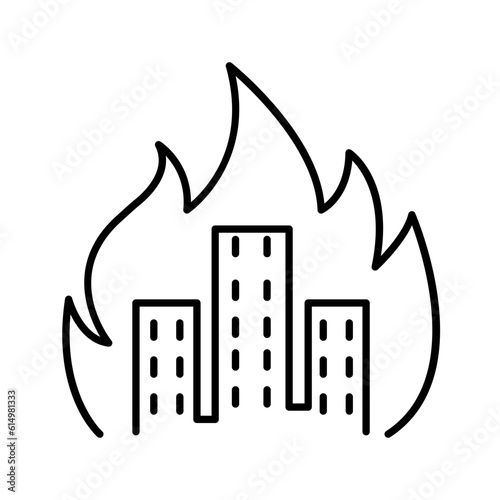 Burning city icon