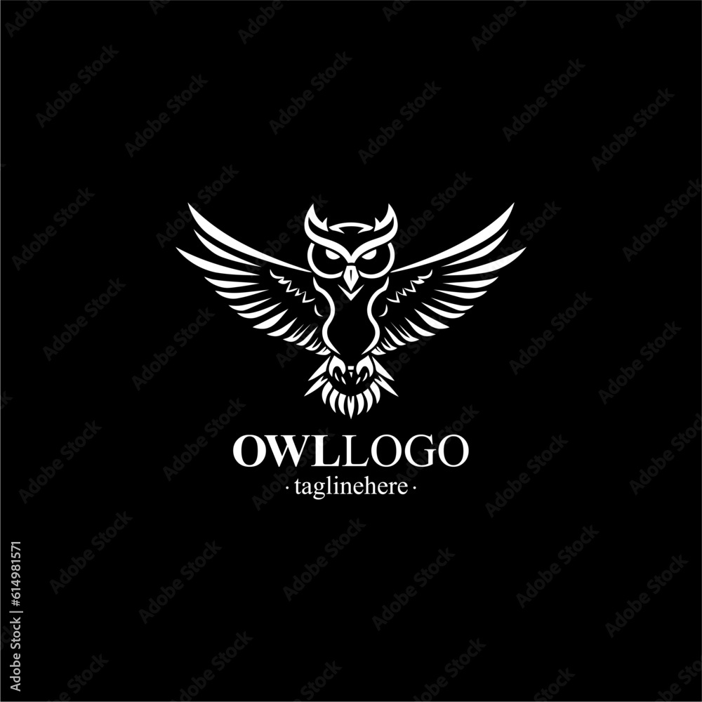 Fototapeta premium Vector Line art logo of a owl