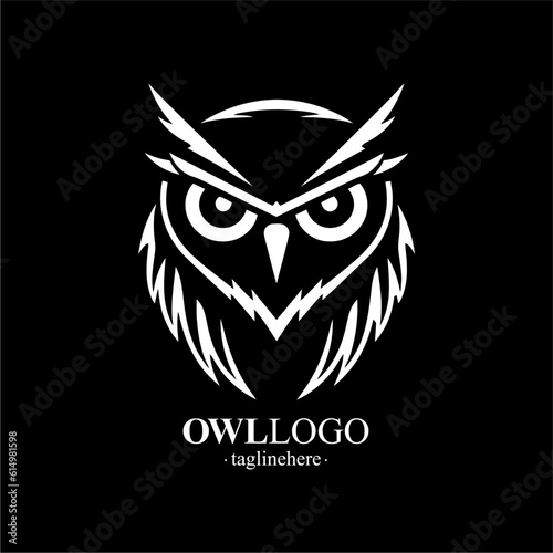 Vector Line art logo of a owl