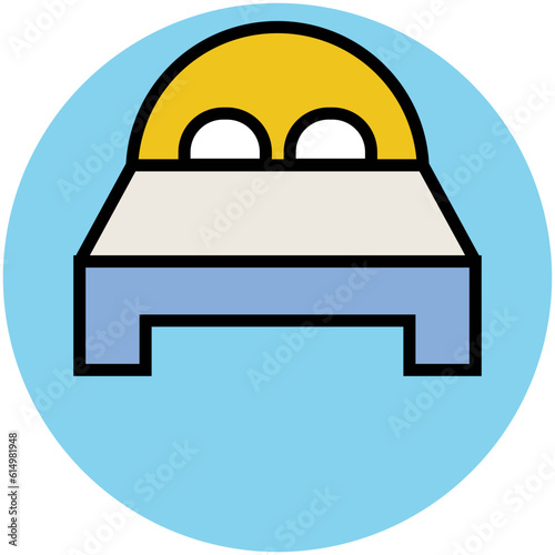 An icon of bed flat design 