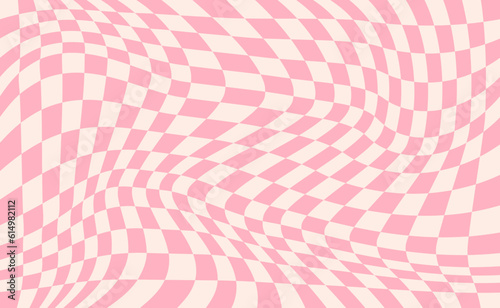 Distorted checkered pink background