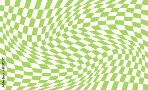 Distorted checkered green background