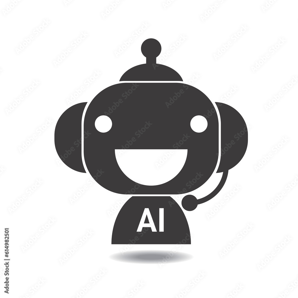 Obraz premium チャットボットのシンプルでカワイイロゴ chatbot simple cute vector logo