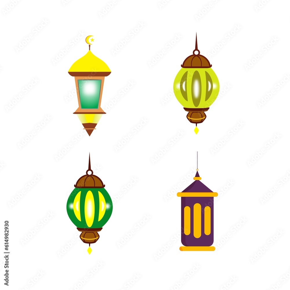 Vector set of lantern illustration collection elements for ramadan kareem Islamic religion Vector set of lantern illustration collection elements for ramadan kareem Islamic religion