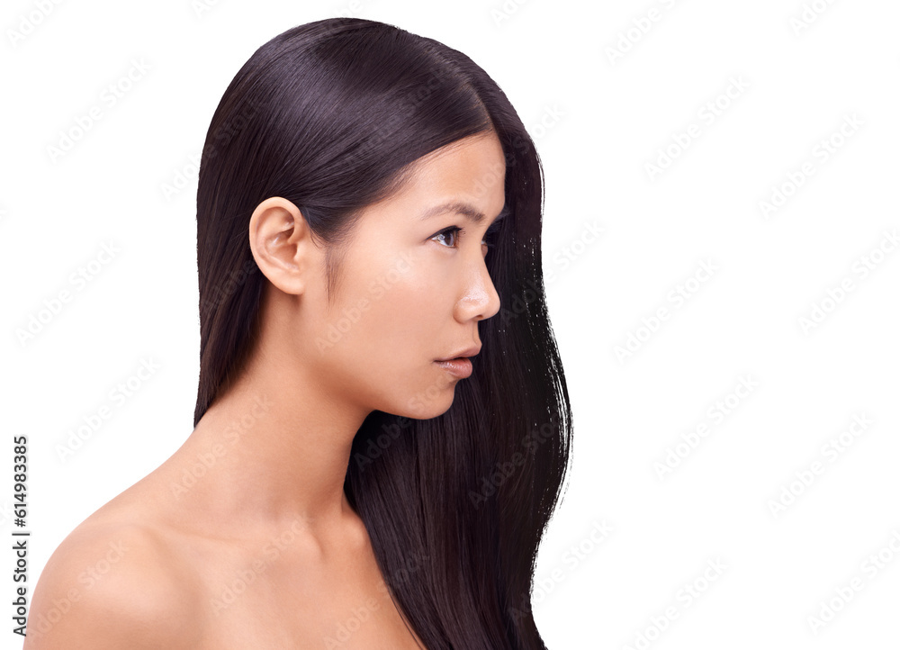 Beauty, haircare and girl with shine or japanese in png or isolated and transparent background. Hairdresser, keratin treatment and glow with woman for natural growth with smooth results at salon. Beauty, haircare and girl with shine or japanese in png or isolated and transparent background. Hairdresser, keratin treatment and glow with woman for natural growth with smooth results at salon.