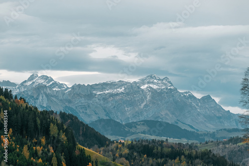 dramatic mountains and clouds in Switzerland