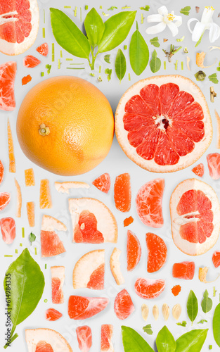 Grapefruit Slice and Leaf Collection
