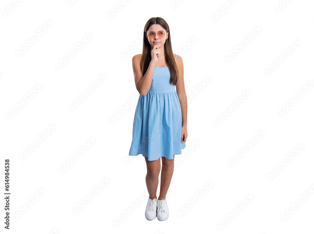 pondering teen girl in summer dress isolated on white. teen girl in summer dress at studio. teen girl in summer dress on background. teen girl in summer dress. pondering teen girl in summer dress isolated on white. teen girl in summer dress at studio. teen girl in summer dress on background. teen girl in summer dress.