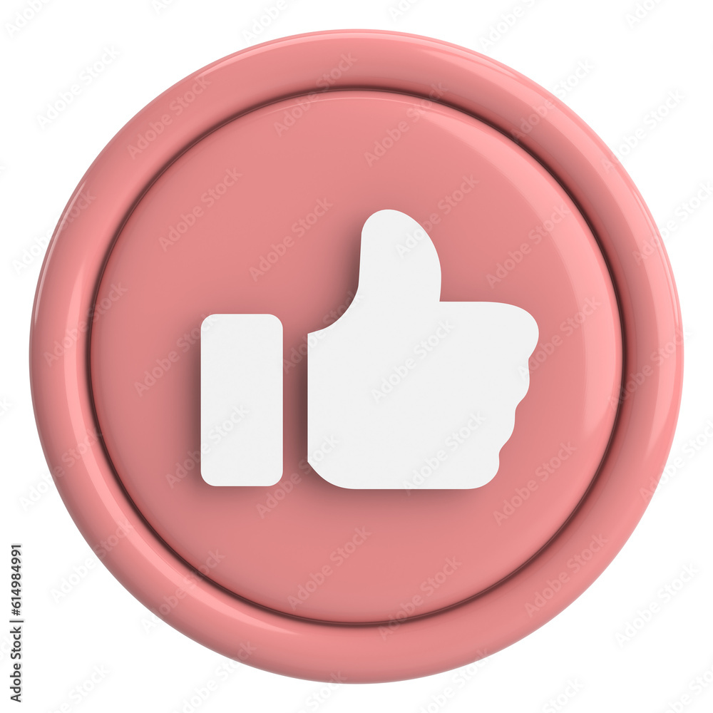 Like button. Like icon. 3D illustration. Like button. Like icon. 3D illustration.
