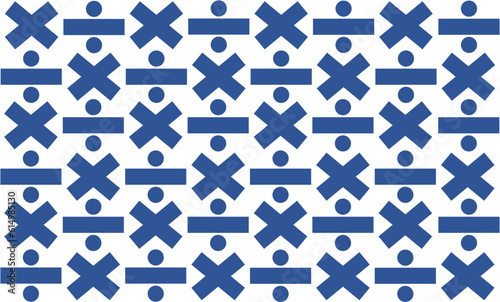 seamless geometric pattern blue cross and dot repeat pattern design for fabric printing or wallpaper as retro style photo