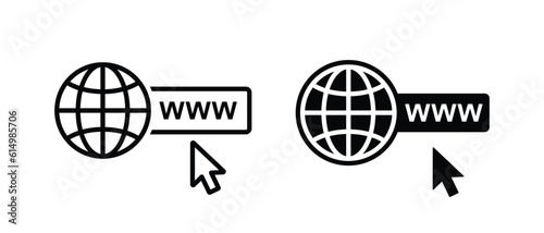 Hyperlink or world wide web vector icon set. Browser search technology. symbol. Web hosting sign