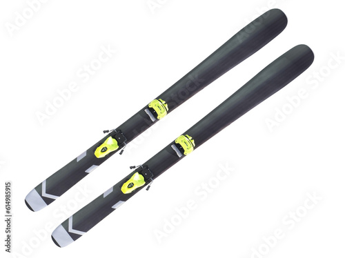 Fotografía Pair of alpine skis isolated on white background