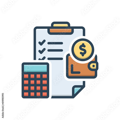 Color illustration icon for expenditure