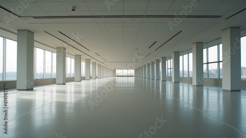 Empty corridor in the modern office building. © visoot
