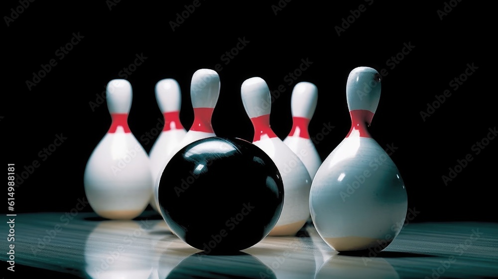 Skittles and bowling ball on the playing field. Skittles and bowling ball on the playing field.