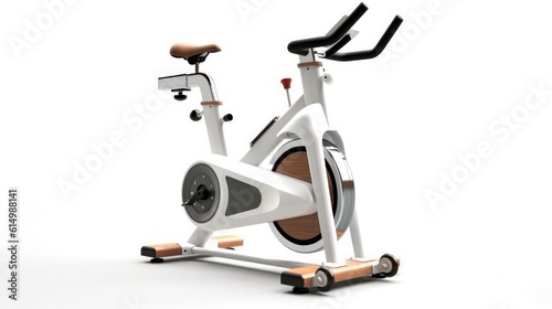 An exercise bicycle isolated on a white background.