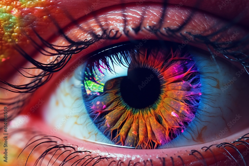 Close Up Of A Rainbow Colored Eye
