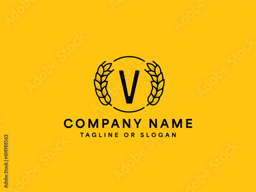 V Initial Logo Template Vector Illustration Editable File photo