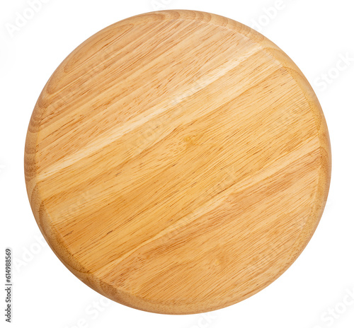 Wooden plate on white background, Wooden dish Isolate on white with clipping path.