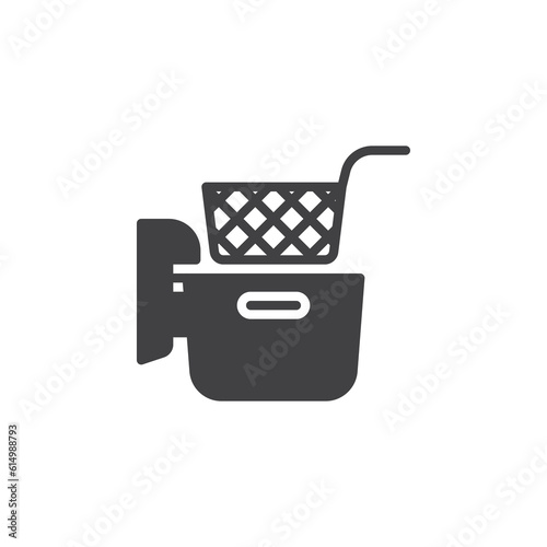 Deep Fryer with Basket vector icon