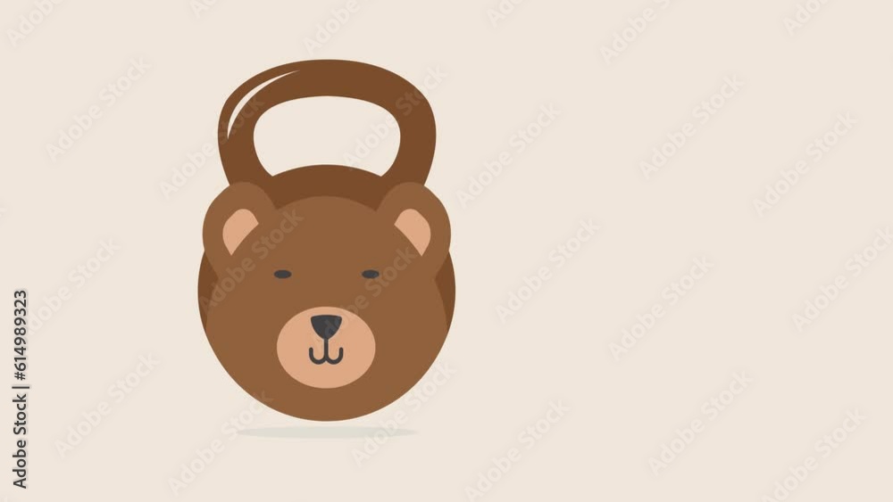 Animated Footage Bear Fitness  template element vector suitable for fitness business kids vector