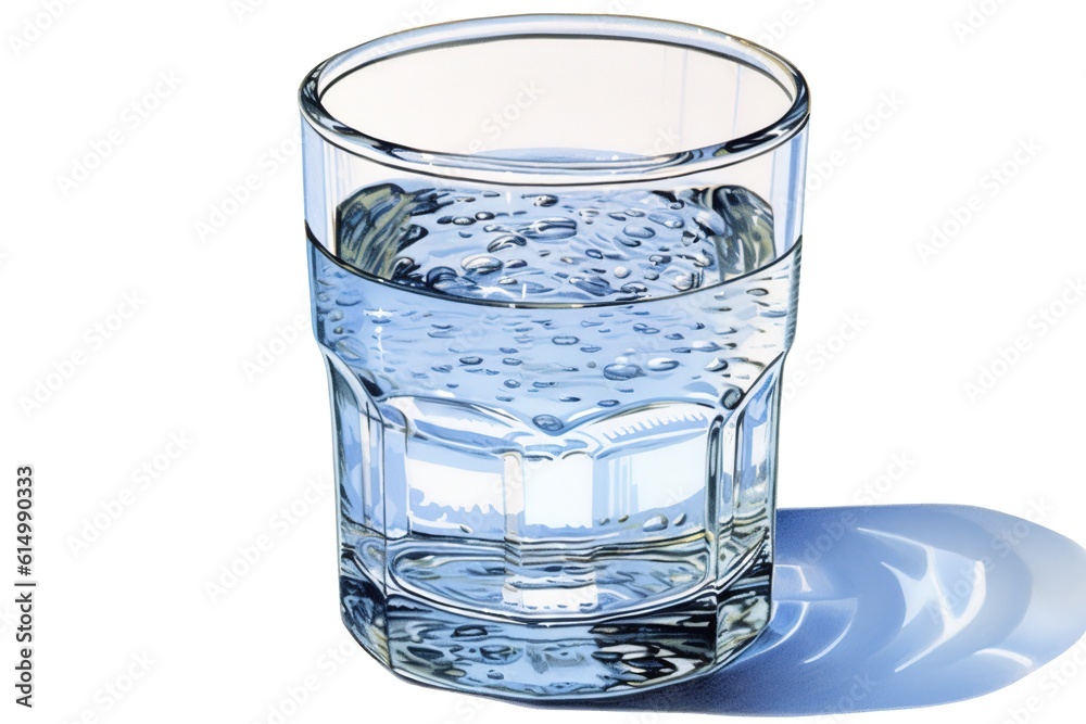 glass of water isolated on white background. Generated by AI.