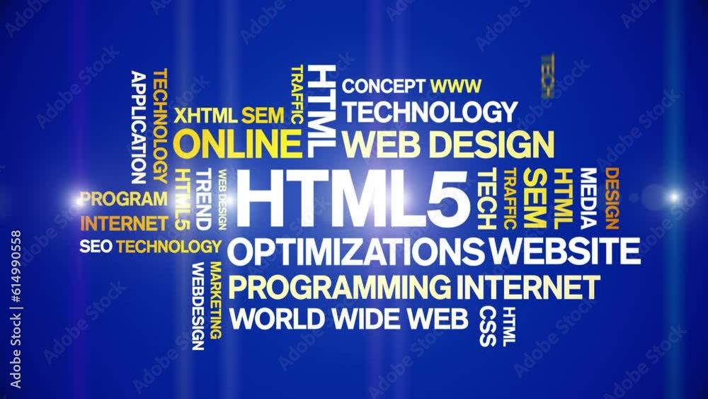 HTML5 animated tag word cloud;text design animation kinetic typography ...