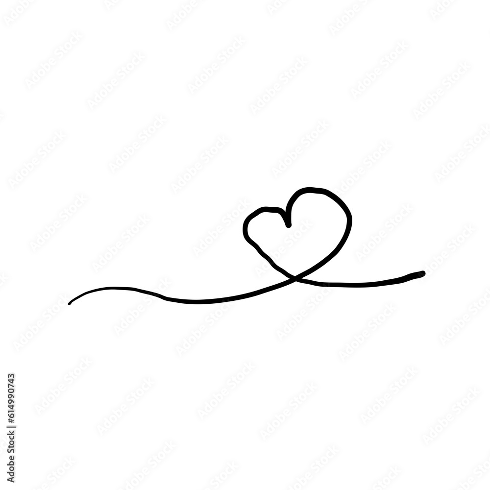 Doodle line heart isolated on white Doodle line heart isolated on white