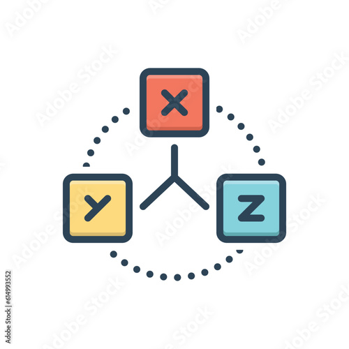 Color illustration icon for coordinates 