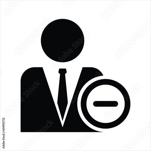 user icon vector. employee reduction illustration silhouette. employed sign. isolated on white background.