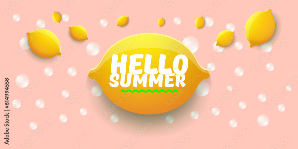 Vector Hello Summer Beach Party horizontal banner Design template with ...
