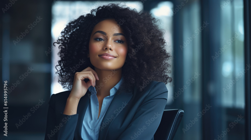 Bllack woman in a business suit standing in a confident pose. Woman's ...