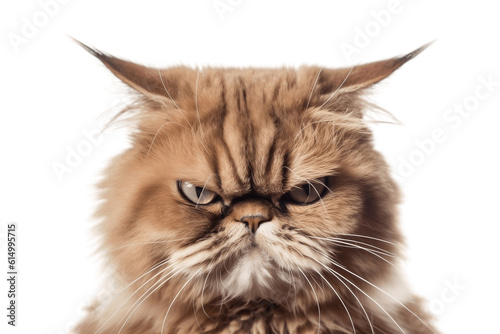 Photo Grumpiness cat on Transparent Background, AI