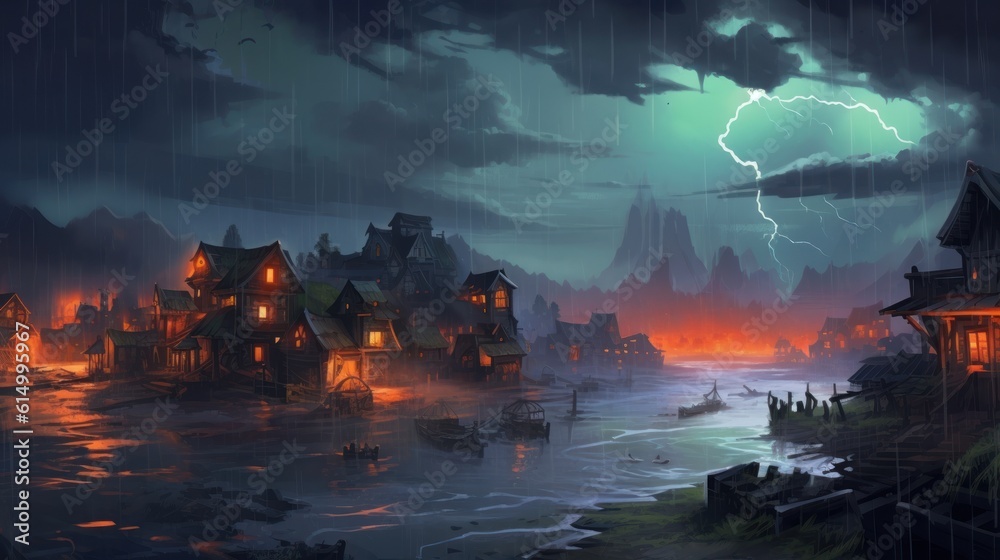Fototapeta premium Storm Game Environment Art