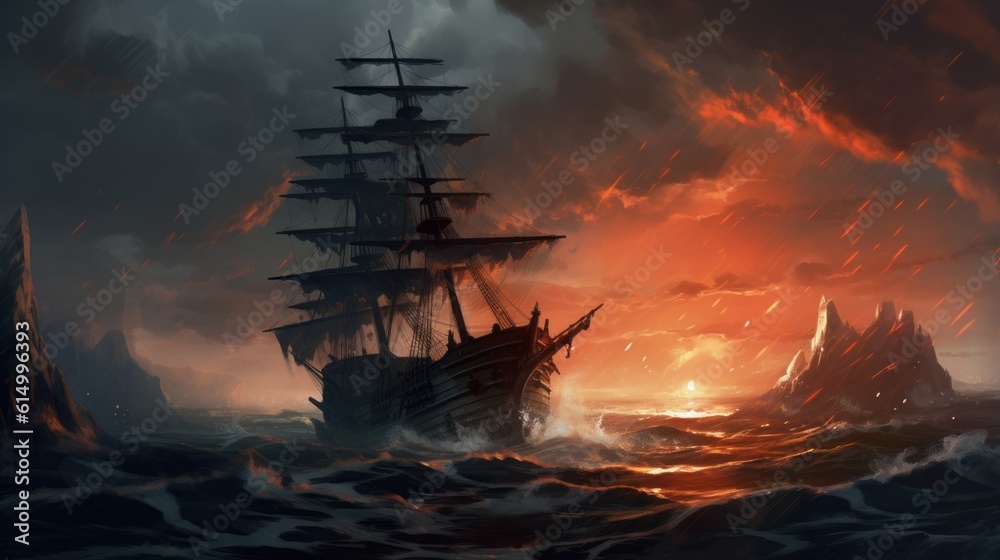 Obraz premium Storm Game Environment Art