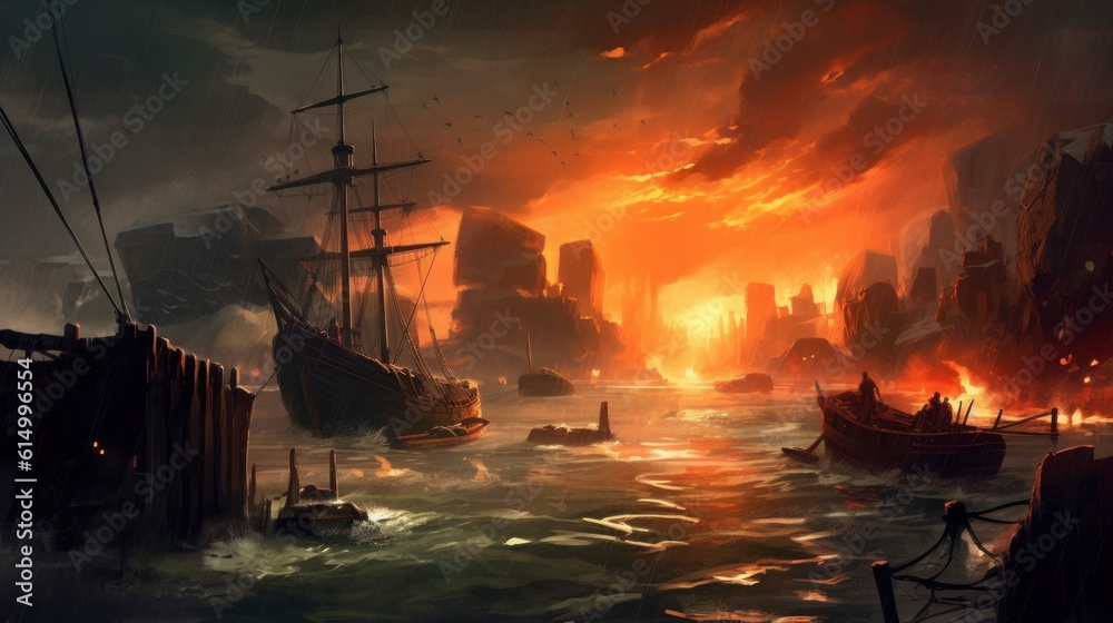 Obraz premium Storm Game Environment Art