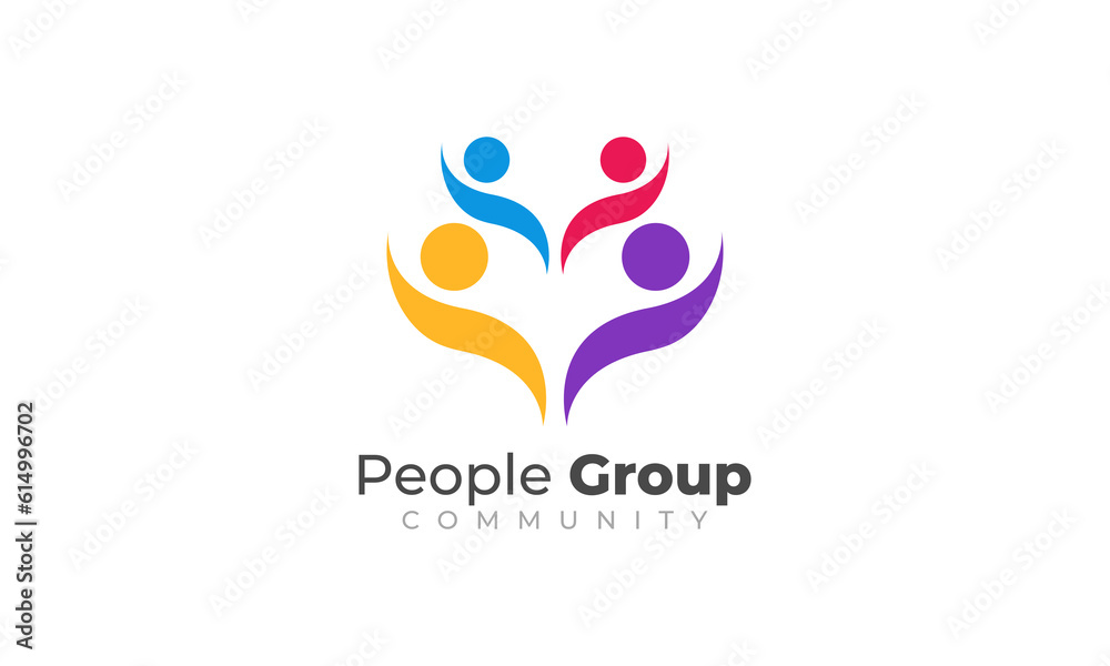 People community support logo vector design