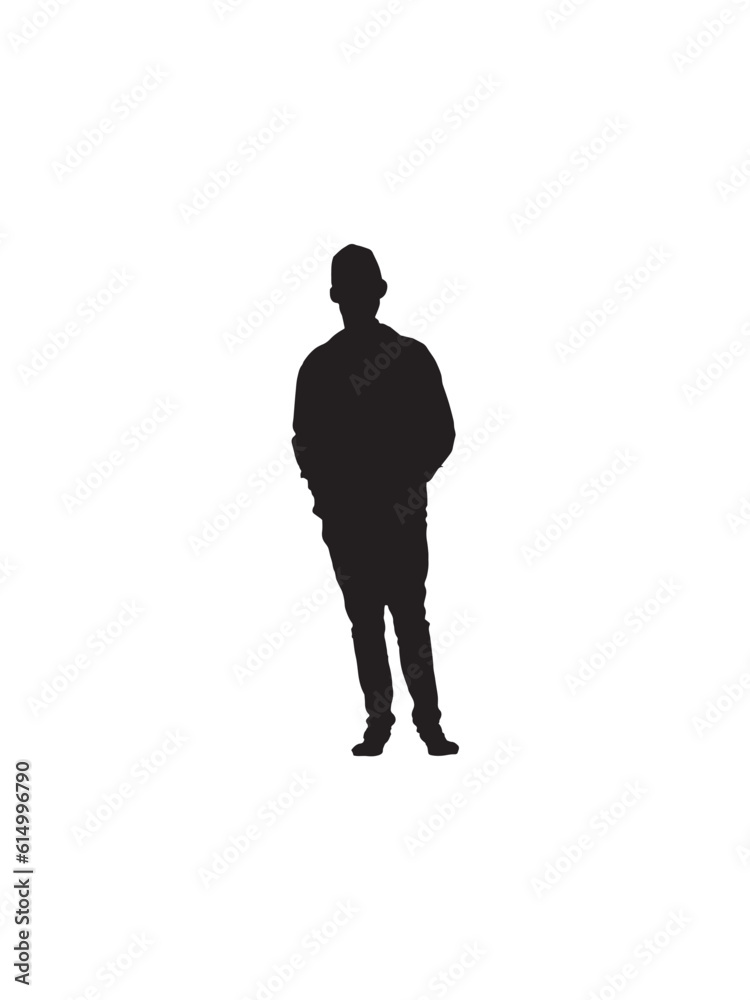 a silhouette of person standing.