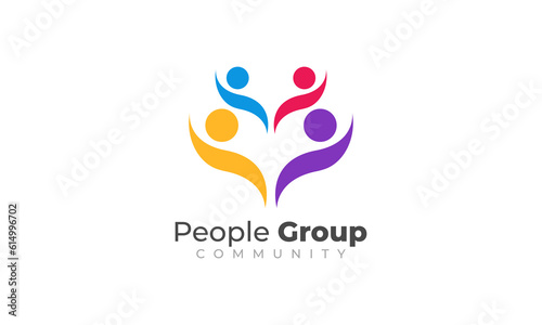 People community support logo vector design