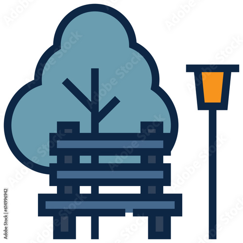 park location sitting rest map icon filled outline