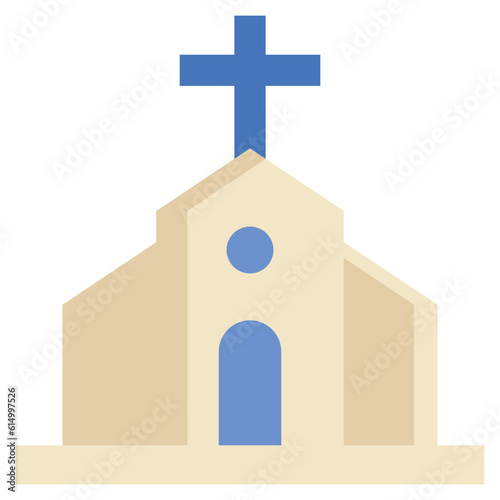church location building map icon flat style