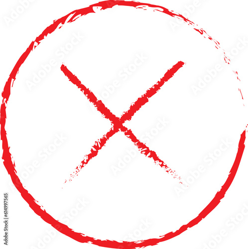 Rejected sign. Cancel sign in round shape.