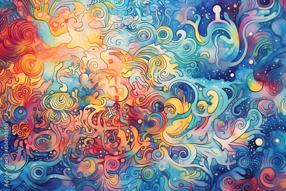 abstract watercolour psychedelic background