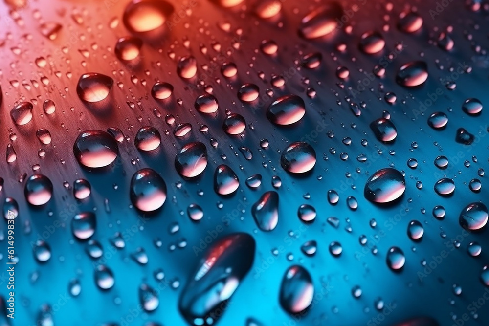 ai generative texture, pattern and backgroun colorful drops of water in a clean surface 