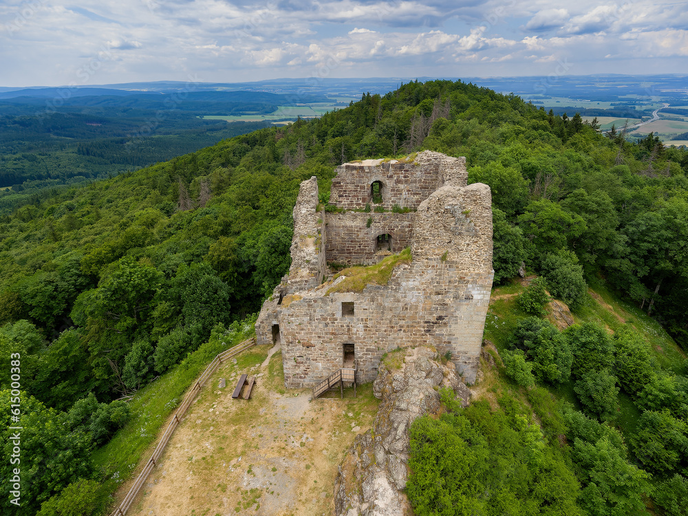 The castle ruins of Primda Castle (Přimda) are the oldest stone castle in Bohemia - Czech Republic The castle ruins of Primda Castle (Přimda) are the oldest stone castle in Bohemia - Czech Republic