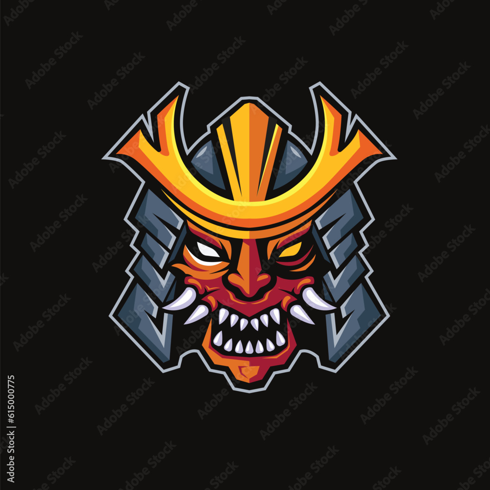 Obraz premium colorful Japanese samurai mask vector